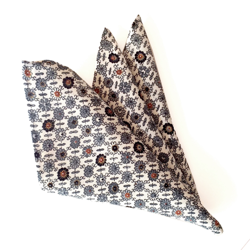 Hana-Goushi pattern pocket square